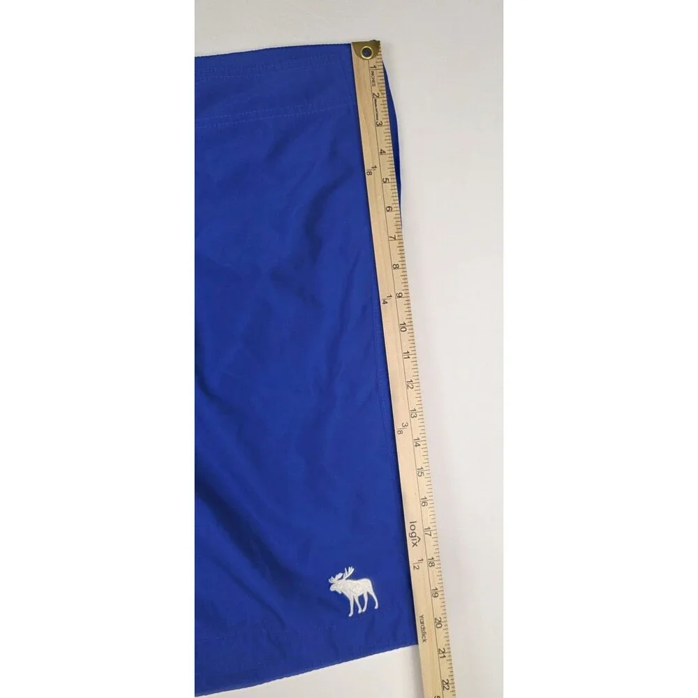 Abercrombie Fitch Shorts Men XL Blue Beach Board Swim Volley Moose Drawstring